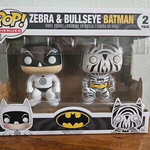 Brand New Funko Pop Zebra & Bullseye Batman Heroes Vinyl Figures 2 Pack Set